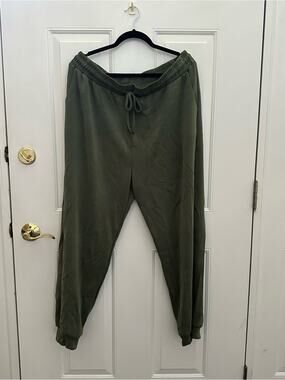 white birch Olive Green Drawstring Joggers